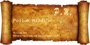 Pollak Milán névjegykártya